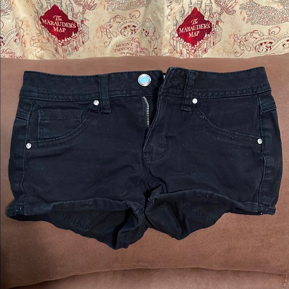 Women's Black Denim Shorts
